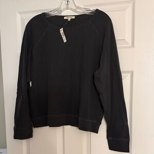 Madewell Black Relaxed Raglan Tee Crew Neck in Vintage Jersey